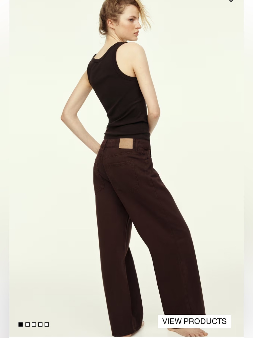 H&M High Waist Wide Leg flared Jeans Brown Size 4